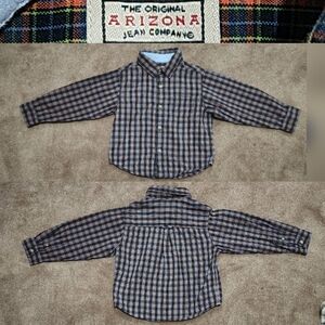 Arizona Jeans Company Plaid Long Sleeve Button Down Shirt Sz 3T